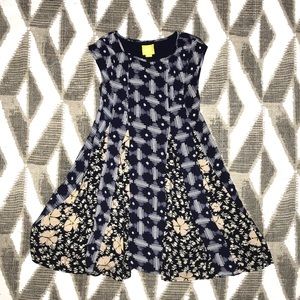 Maeve Anthropologie Blue Floral Sleeveless Dress